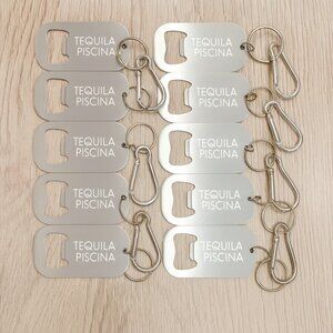 10 Stainless Steel Keychain Bottle Openers with Ring & Clip NEW Bundle